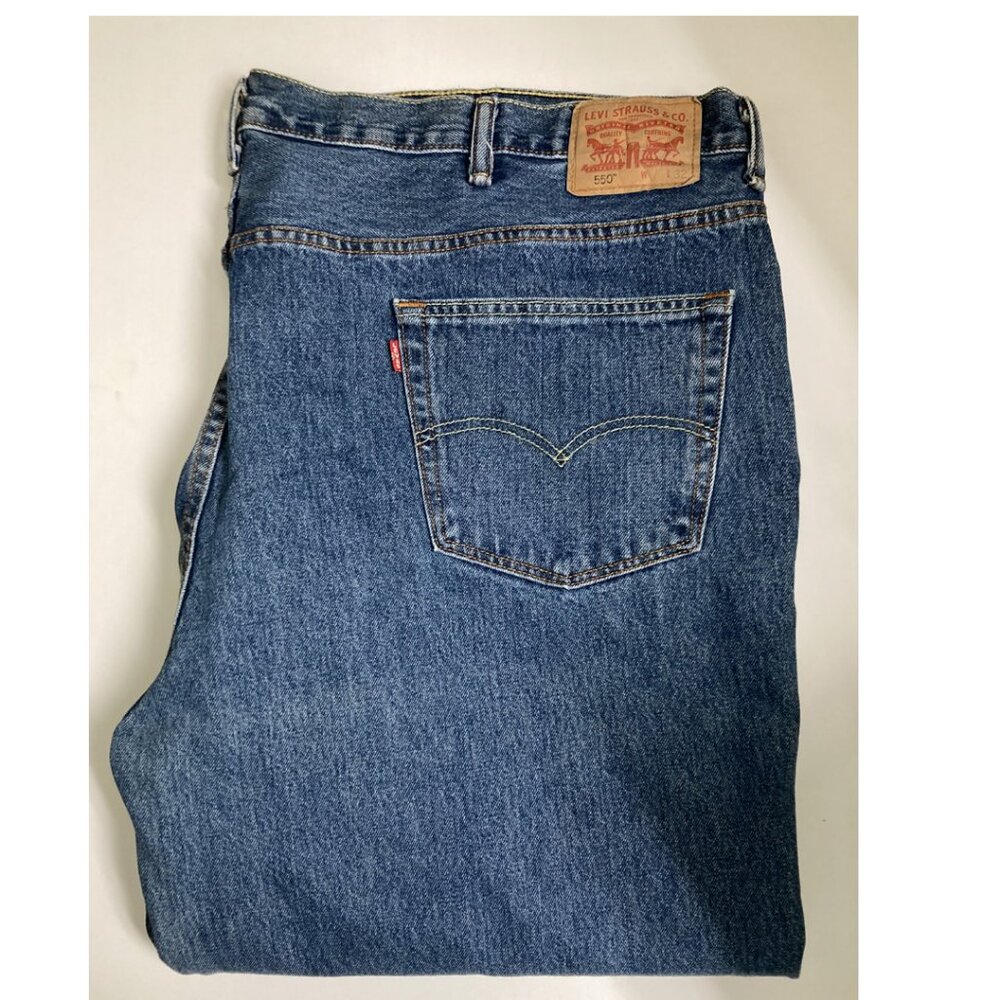 Levi's 550 Big & Tall Relaxed Fit Jeans Men's 54x32 Medium Wash 100% Cotton